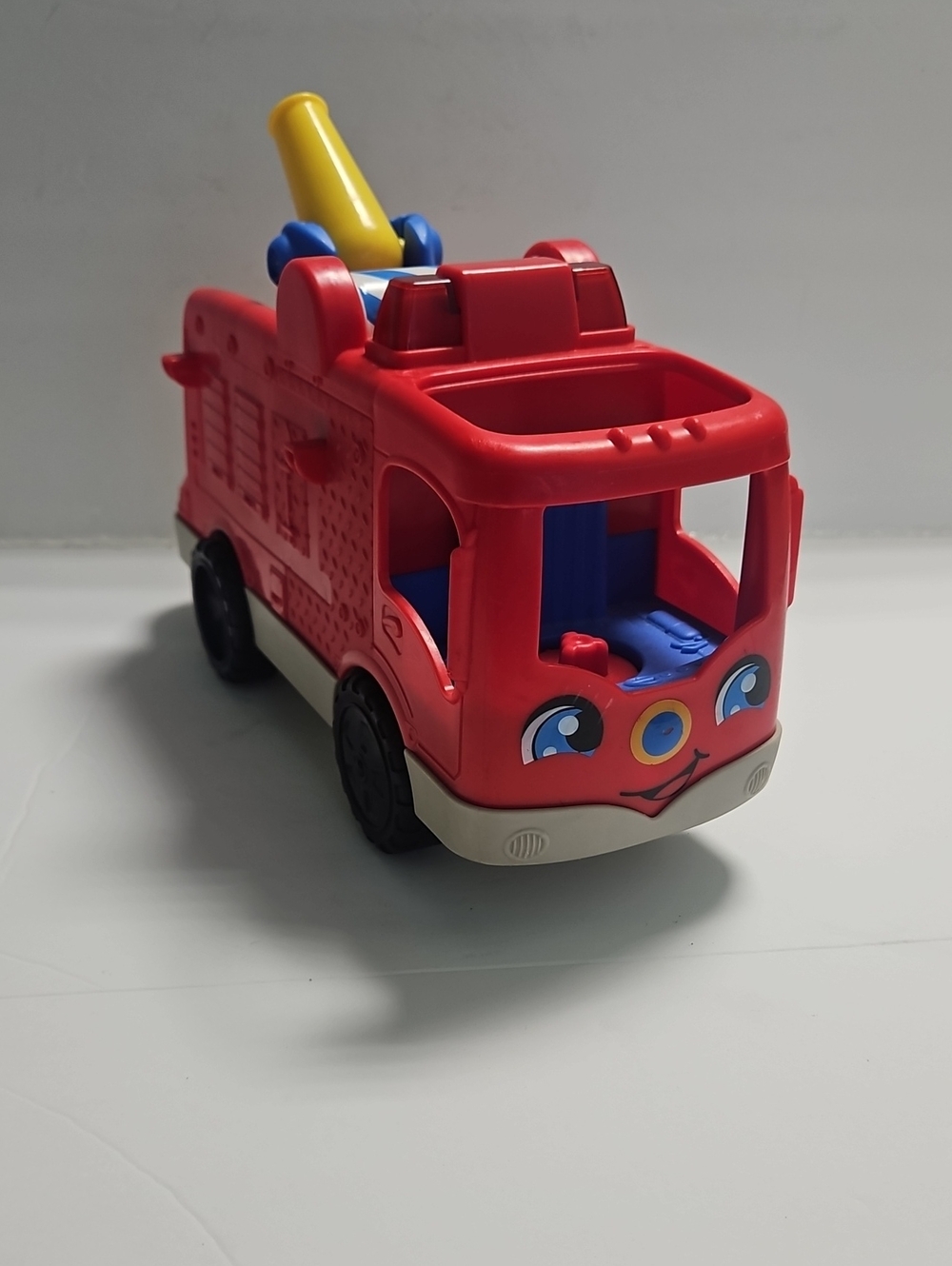Red Kids Fire Truck Toy with Blue and Yellow Accents